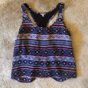 Aztec Print Loose Crop Top